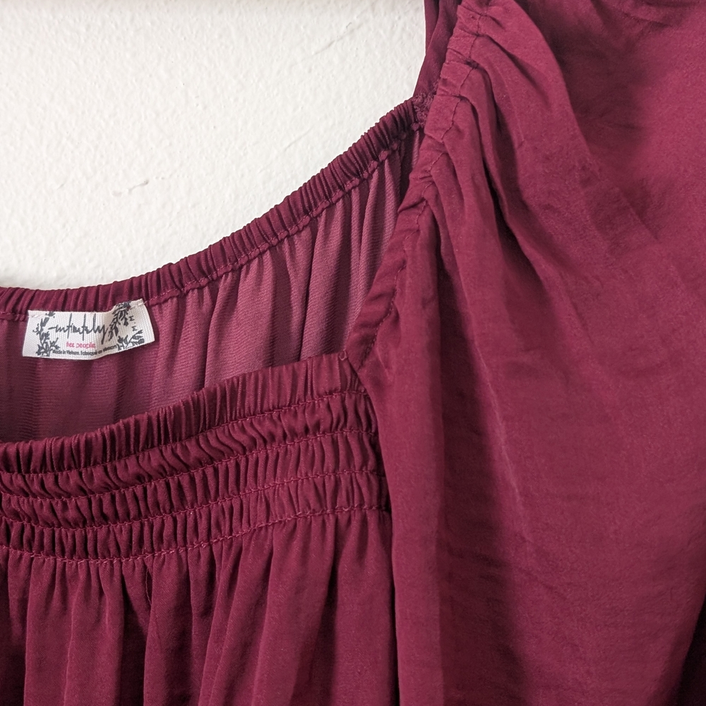 Intimately Free People Another Round Bodysuit, Burgundy, Size Med - Picture 4 of 13